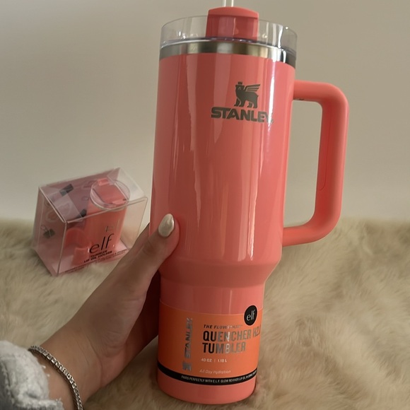 Limited Edition 40 oz Elf Stanley and tumbler lip oil holder - Coral - Picture 2 of 4